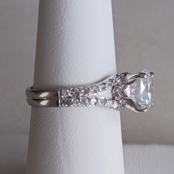 2 Ct Solitaire CZ Wedding Set Two Pc. Size 7 - Picture 9 of 10